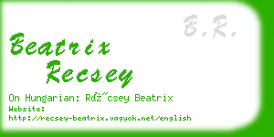 beatrix recsey business card